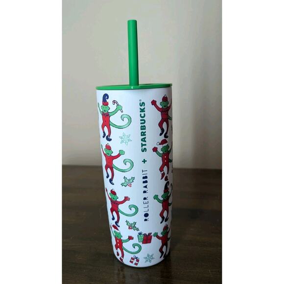 Starbucks X Roller Rabbit Monkey Mas Stainless Steel Tumbler Cup Holiday 2025 - Picture 2 of 5